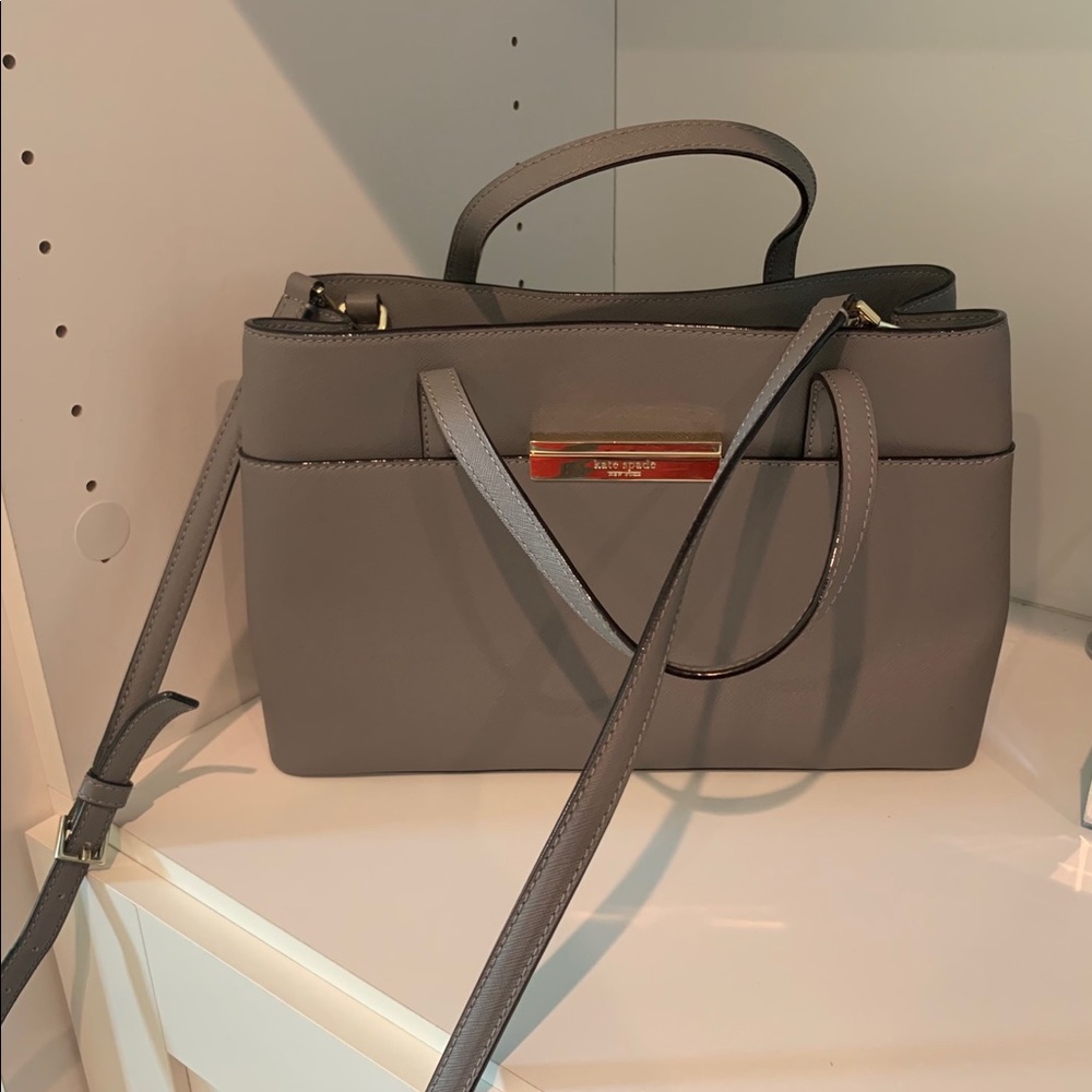 Kate Spade grey crossbody satchel